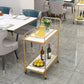 Modern Open Storage Prep Table Rectangular Dining Room Kitchen Trolley