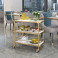 Modern Open Storage Prep Table Rectangular Dining Room Kitchen Trolley