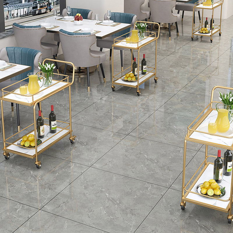 モダンオープンストレージ準備テーブル長方形のダイニングルームキッチントロリー