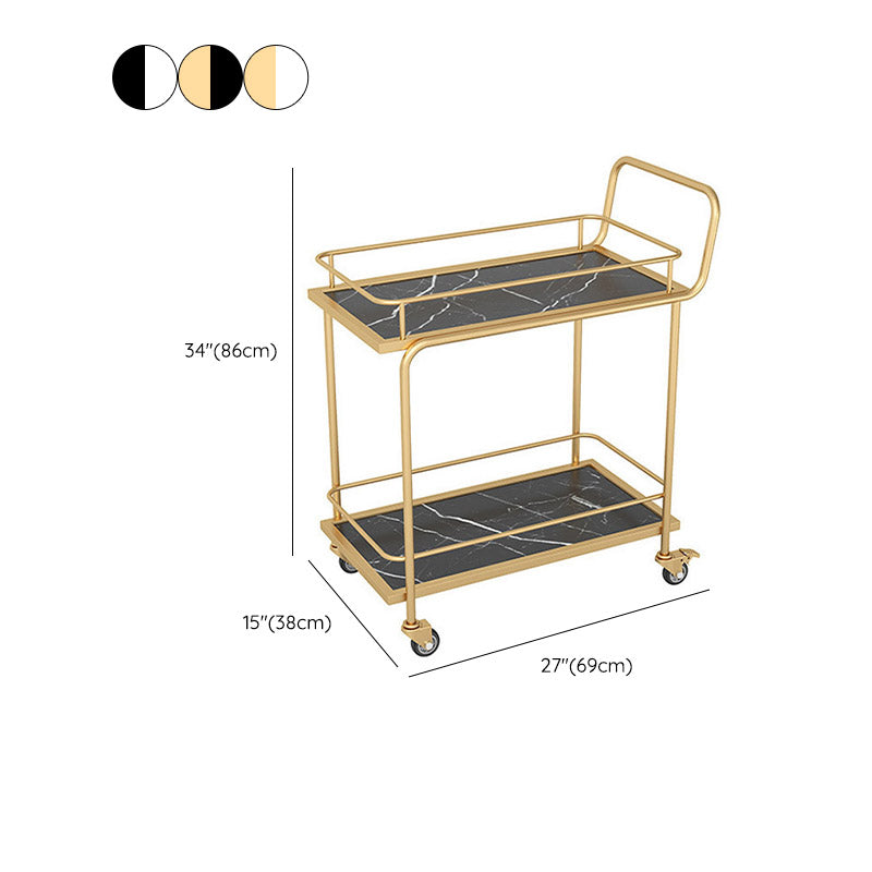 Modern Open Storage Prep Table Rectangular Dining Room Kitchen Trolley