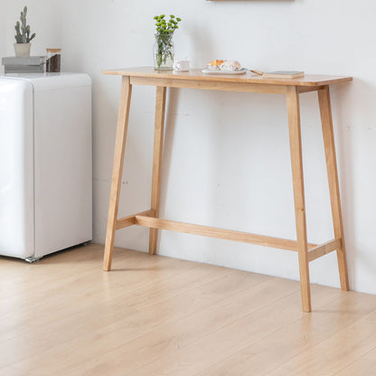 Contemporary Rectangle Bar Table Solid Wood Counter Height Bar Dining Table Natural Without Chairs Clearhalo 'Bar Furniture' 'Bar Tables' 'bar_tables' 'furn' 'furn_bar_tables' 'Furniture' 'Kitchen & Dining Furniture' 6960967