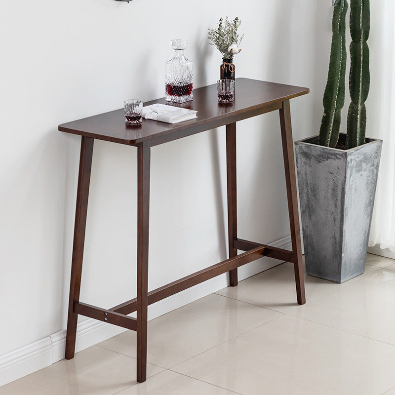 Modern Rectangle Fixed Bar Table Solid Wood Counter Height Bar Dining Table Brown Without Chairs Clearhalo 'Bar Furniture' 'Bar Tables' 'bar_tables' 'furn' 'furn_bar_tables' 'Furniture' 'Kitchen & Dining Furniture' 6960983