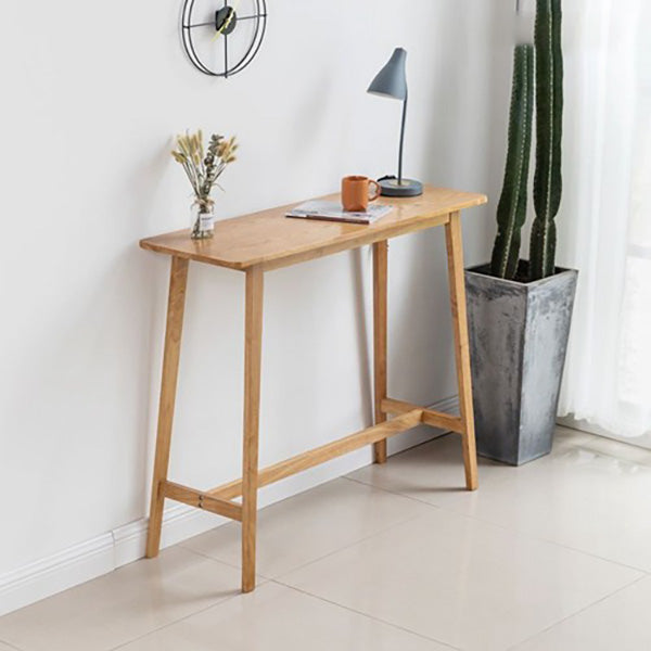 Modern Rectangle Fixed Bar Table Solid Wood Counter Height Bar Dining Table Natural Without Chairs Clearhalo 'Bar Furniture' 'Bar Tables' 'bar_tables' 'furn' 'furn_bar_tables' 'Furniture' 'Kitchen & Dining Furniture' 6960984