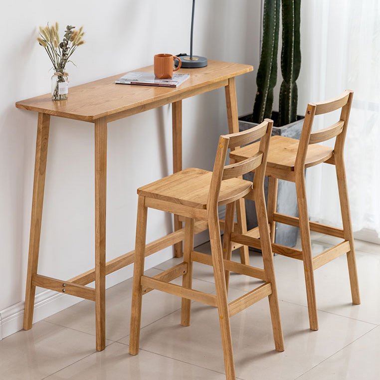 Modern Rectangle Fixed Bar Table Solid Wood Counter Height Bar Dining Table Clearhalo 'Bar Furniture' 'Bar Tables' 'bar_tables' 'furn' 'furn_bar_tables' 'Furniture' 'Kitchen & Dining Furniture' 6960992