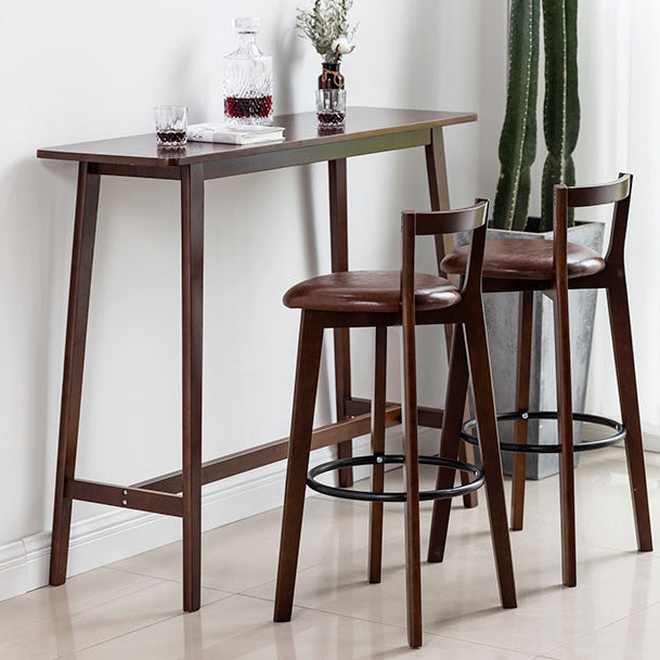 Modern Rectangle Fixed Bar Table Solid Wood Counter Height Bar Dining Table Clearhalo 'Bar Furniture' 'Bar Tables' 'bar_tables' 'furn' 'furn_bar_tables' 'Furniture' 'Kitchen & Dining Furniture' 6960995