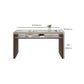 Industriële rechthoekige tafel op tegenhoogte Stenen bartafel met dubbel voetstuk