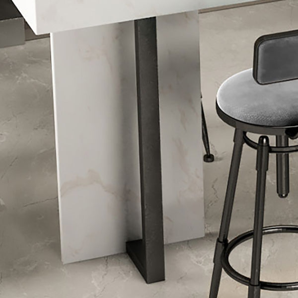 Rectangle Faux Marble Top Bar Table Industrial Counter Height Table with Double Pedestal Clearhalo 'Bar Furniture' 'Bar Tables' 'bar_tables' 'furn' 'furn_bar_tables' 'Furniture' 'Kitchen & Dining Furniture' 6961016