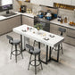 Rectangle Faux Marble Top Bar Table Industrial Counter Height Table with Double Pedestal Clearhalo 'Bar Furniture' 'Bar Tables' 'bar_tables' 'furn' 'furn_bar_tables' 'Furniture' 'Kitchen & Dining Furniture' 6961022