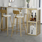 White Rectangle Faux Marble Top Bar Table Industrial Double Pedestal with Shelves Clearhalo 'Bar Furniture' 'Bar Tables' 'bar_tables' 'furn' 'furn_bar_tables' 'Furniture' 'Kitchen & Dining Furniture' 6961036