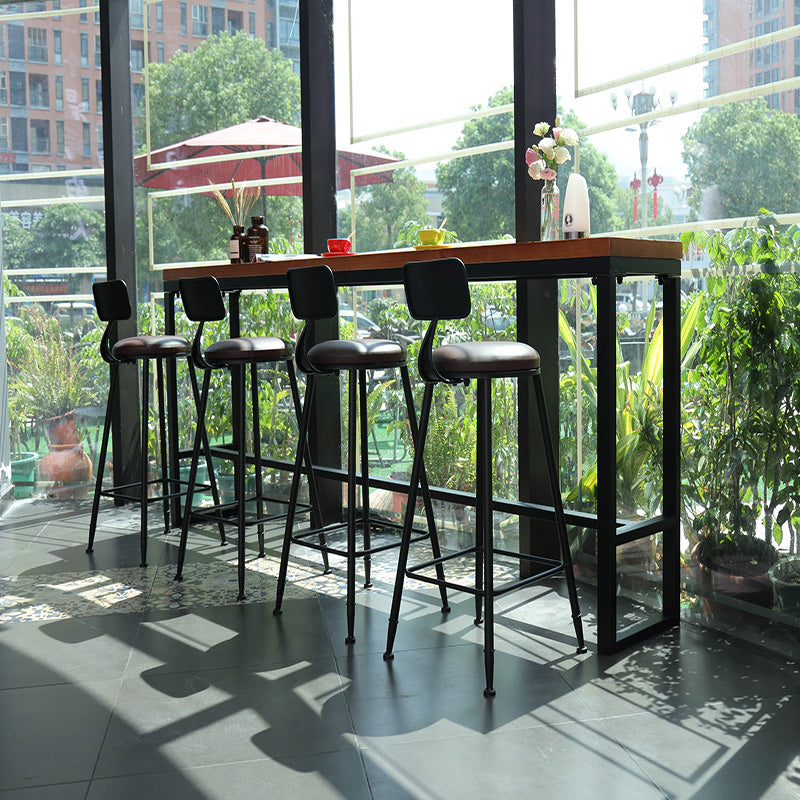 Industrial Rectangle Bar Dining Table Metal and Solid Wood Bar Height Table Clearhalo 'Bar Furniture' 'Bar Tables' 'bar_tables' 'furn' 'furn_bar_tables' 'Furniture' 'Kitchen & Dining Furniture' 6961074