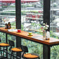 Industrial Rectangle Bar Dining Table Metal and Solid Wood Bar Height Table Clearhalo 'Bar Furniture' 'Bar Tables' 'bar_tables' 'furn' 'furn_bar_tables' 'Furniture' 'Kitchen & Dining Furniture' 6961079