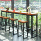 Industrial Rectangle Bar Dining Table Metal and Solid Wood Bar Height Table Clearhalo 'Bar Furniture' 'Bar Tables' 'bar_tables' 'furn' 'furn_bar_tables' 'Furniture' 'Kitchen & Dining Furniture' 6961083