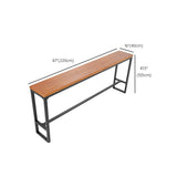Industrial Rectangle Bar Dining Table Metal and Solid Wood  Bar Height Table
