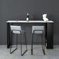 Rectangle Stone Black Metal Bar Height Table Industrial Double Pedestal Bar Table Clearhalo 'Bar Furniture' 'Bar Tables' 'bar_tables' 'furn' 'furn_bar_tables' 'Furniture' 'Kitchen & Dining Furniture' 6961097