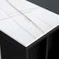 Rectangle Stone Black Metal Bar Height Table Industrial Double Pedestal Bar Table Clearhalo 'Bar Furniture' 'Bar Tables' 'bar_tables' 'furn' 'furn_bar_tables' 'Furniture' 'Kitchen & Dining Furniture' 6961098
