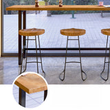 Table de barre de base à chevalet en métal noir