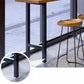 Schwarzer Bartisch mit Bockgestell aus Metall, industrieller, rechteckiger Bartisch