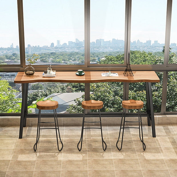 Pine Solid Wood Bar Dining Table Industrial Rectangle Bar Height Table Clearhalo 'Bar Furniture' 'Bar Tables' 'bar_tables' 'furn' 'furn_bar_tables' 'Furniture' 'Kitchen & Dining Furniture' 6961141
