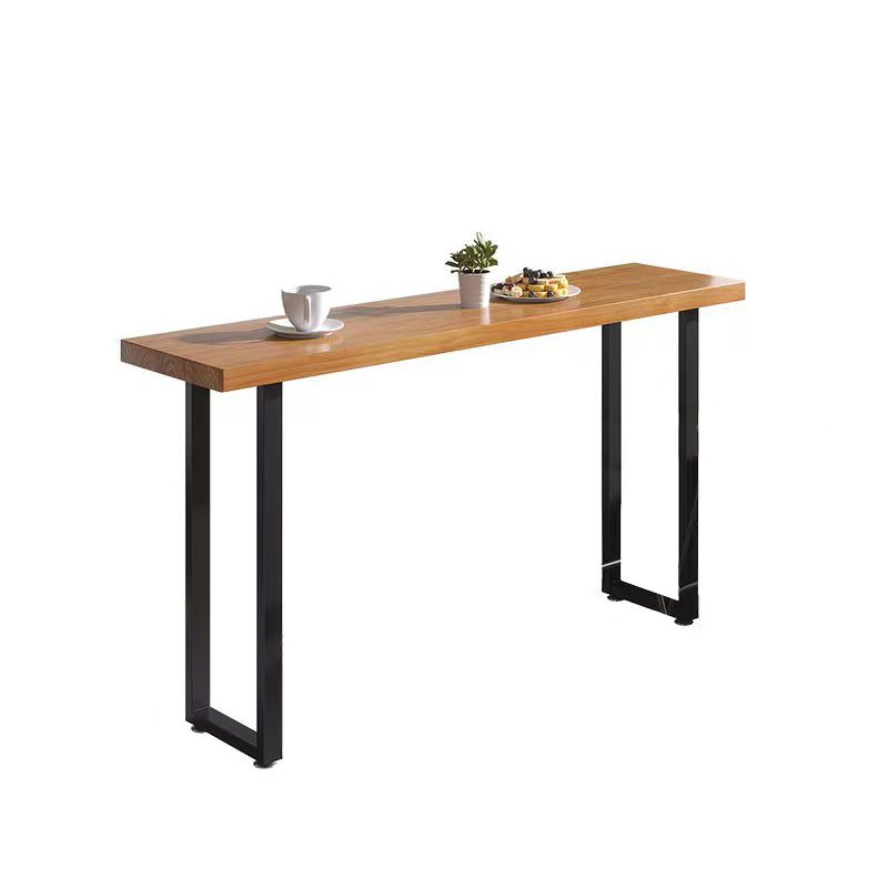Industrial Style Bar Table Rectangle Solid Wood Fixed Bistro Bar Desk for Indoor Without Chairs Clearhalo 'Bar Furniture' 'Bar Tables' 'bar_tables' 'furn' 'furn_bar_tables' 'Furniture' 'Kitchen & Dining Furniture' 6961198