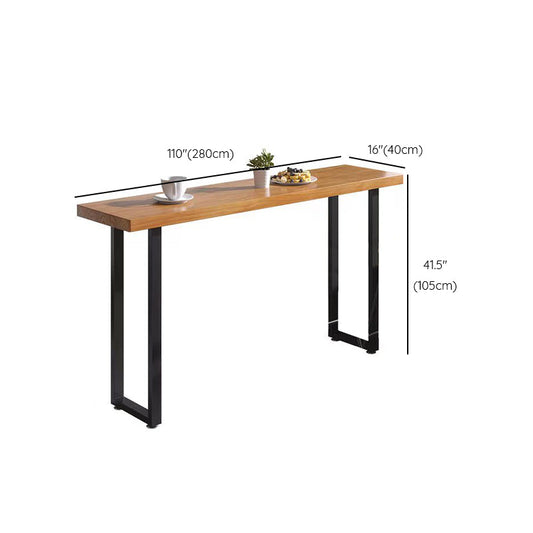 Industrial Style Bar Table Rectangle Solid Wood Fixed Bistro Bar Desk for Indoor Clearhalo 'Bar Furniture' 'Bar Tables' 'bar_tables' 'furn' 'furn_bar_tables' 'Furniture' 'Kitchen & Dining Furniture' 6961207