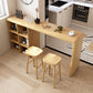 Table de bar en bois de style Glam, ensemble de 1/2/3 pièces de table de bar rectangulaire pour un usage domestique