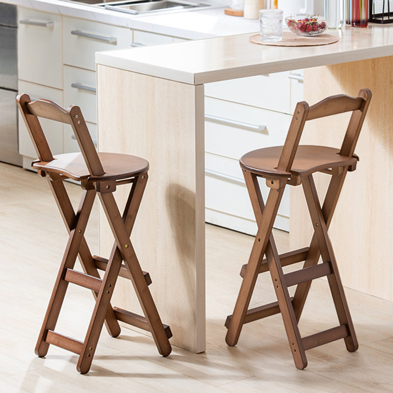 Low Back Dining Stools Folding Armless Bar Stools with Wood Base