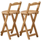 Low Back Dining Stools Folding Armless Bar Stools with Wood Base