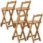 Low Back Dining Stools Folding Armless Bar Stools with Wood Base