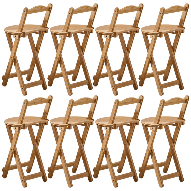 Low Back Dining Stools Folding Armless Bar Stools with Wood Base