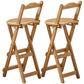 Low Back Dining Stools Folding Armless Bar Stools with Wood Base