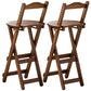 Low Back Dining Stools Folding Armless Bar Stools with Wood Base