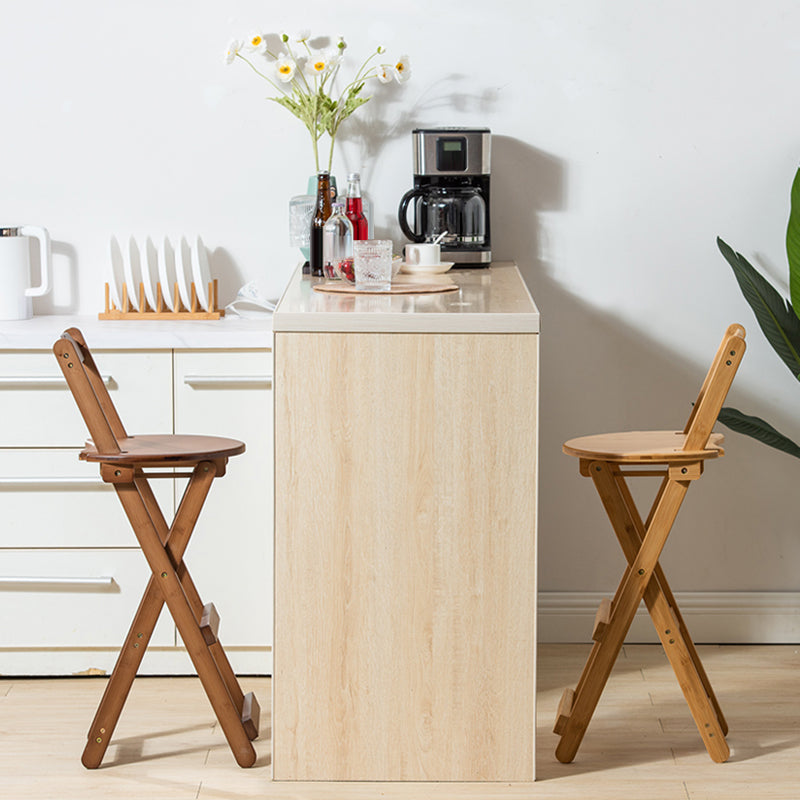 Low Back Dining Stools Folding Armless Bar Stools with Wood Base