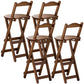 Low Back Dining Stools Folding Armless Bar Stools with Wood Base