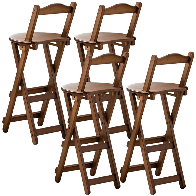Low Back Dining Stools Folding Armless Bar Stools with Wood Base