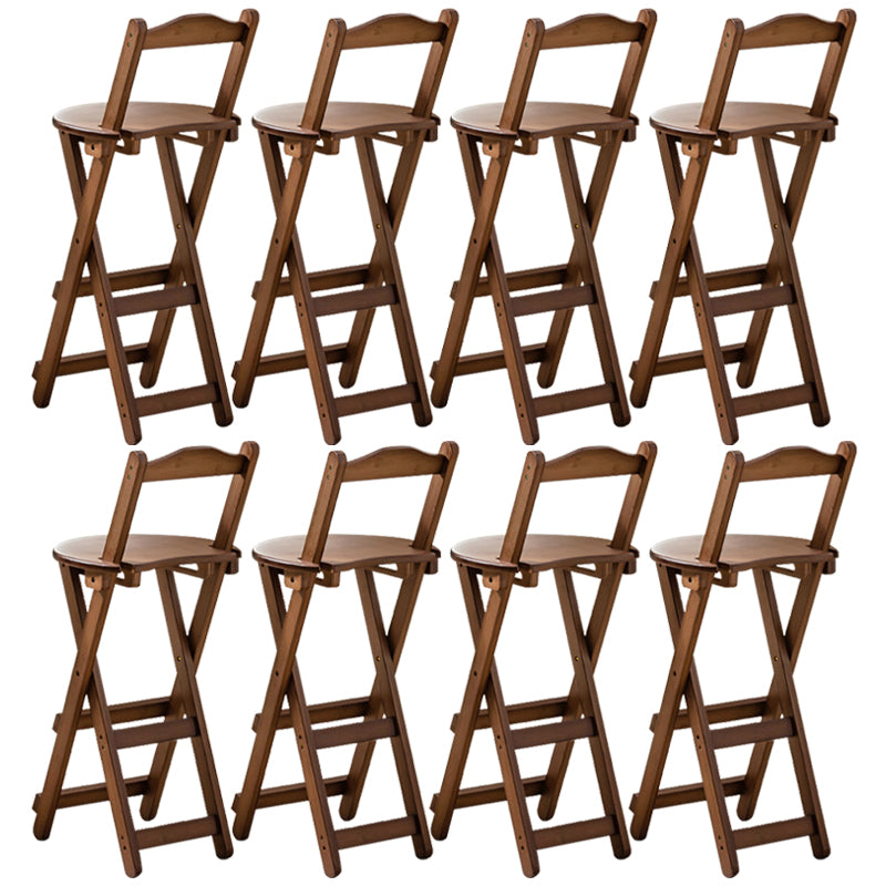Low Back Dining Stools Folding Armless Bar Stools with Wood Base
