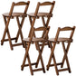 Low Back Dining Stools Folding Armless Bar Stools with Wood Base
