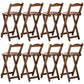 Low Back Dining Stools Folding Armless Bar Stools with Wood Base