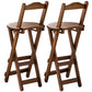 Low Back Dining Stools Folding Armless Bar Stools with Wood Base
