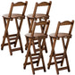 Low Back Dining Stools Folding Armless Bar Stools with Wood Base