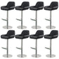 Glam Style Counter Stool Leather Adjustable Height Bar Stool with Metal Base Black 8 Piece Set Clearhalo 'Bar Furniture' 'Bar Stools' 'bar_stools' 'furn' 'furn_bar_stools' 'Furniture' 'Kitchen & Dining Furniture' 6961316