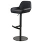 Glam Style Counter Stool Leather Adjustable Height Bar Stool with Metal Base Matte Black 1 Piece Clearhalo 'Bar Furniture' 'Bar Stools' 'bar_stools' 'furn' 'furn_bar_stools' 'Furniture' 'Kitchen & Dining Furniture' 6961318