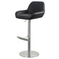 Glam Style Counter Stool Leather Adjustable Height Bar Stool with Metal Base Black 1 Piece Clearhalo 'Bar Furniture' 'Bar Stools' 'bar_stools' 'furn' 'furn_bar_stools' 'Furniture' 'Kitchen & Dining Furniture' 6961319