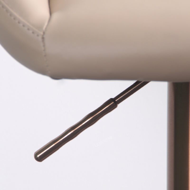 Glam Style Counter Stool Leather Adjustable Height Bar Stool with Metal Base Clearhalo 'Bar Furniture' 'Bar Stools' 'bar_stools' 'furn' 'furn_bar_stools' 'Furniture' 'Kitchen & Dining Furniture' 6961322