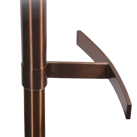 Glam Style Counter Stool Leather Adjustable Height Bar Stool with Metal Base