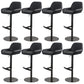Glam Style Counter Stool Leather Adjustable Height Bar Stool with Metal Base Matte Black 8 Piece Set Clearhalo 'Bar Furniture' 'Bar Stools' 'bar_stools' 'furn' 'furn_bar_stools' 'Furniture' 'Kitchen & Dining Furniture' 6961326