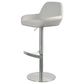 Glam Style Counter Stool Leather Adjustable Height Bar Stool with Metal Base White 1 Piece Clearhalo 'Bar Furniture' 'Bar Stools' 'bar_stools' 'furn' 'furn_bar_stools' 'Furniture' 'Kitchen & Dining Furniture' 6961328