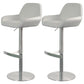 Glam Style Counter Stool Leather Adjustable Height Bar Stool with Metal Base White 2 Piece Set Clearhalo 'Bar Furniture' 'Bar Stools' 'bar_stools' 'furn' 'furn_bar_stools' 'Furniture' 'Kitchen & Dining Furniture' 6961330