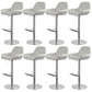Glam Style Counter Stool Leather Adjustable Height Bar Stool with Metal Base White 8 Piece Set Clearhalo 'Bar Furniture' 'Bar Stools' 'bar_stools' 'furn' 'furn_bar_stools' 'Furniture' 'Kitchen & Dining Furniture' 6961333
