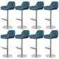 Glam Style Counter Stool Leather Adjustable Height Bar Stool with Metal Base Blue 8 Piece Set Clearhalo 'Bar Furniture' 'Bar Stools' 'bar_stools' 'furn' 'furn_bar_stools' 'Furniture' 'Kitchen & Dining Furniture' 6961348
