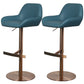Glam Style Counter Stool Leather Adjustable Height Bar Stool with Metal Base Sky Blue 2 Piece Set Clearhalo 'Bar Furniture' 'Bar Stools' 'bar_stools' 'furn' 'furn_bar_stools' 'Furniture' 'Kitchen & Dining Furniture' 6961350